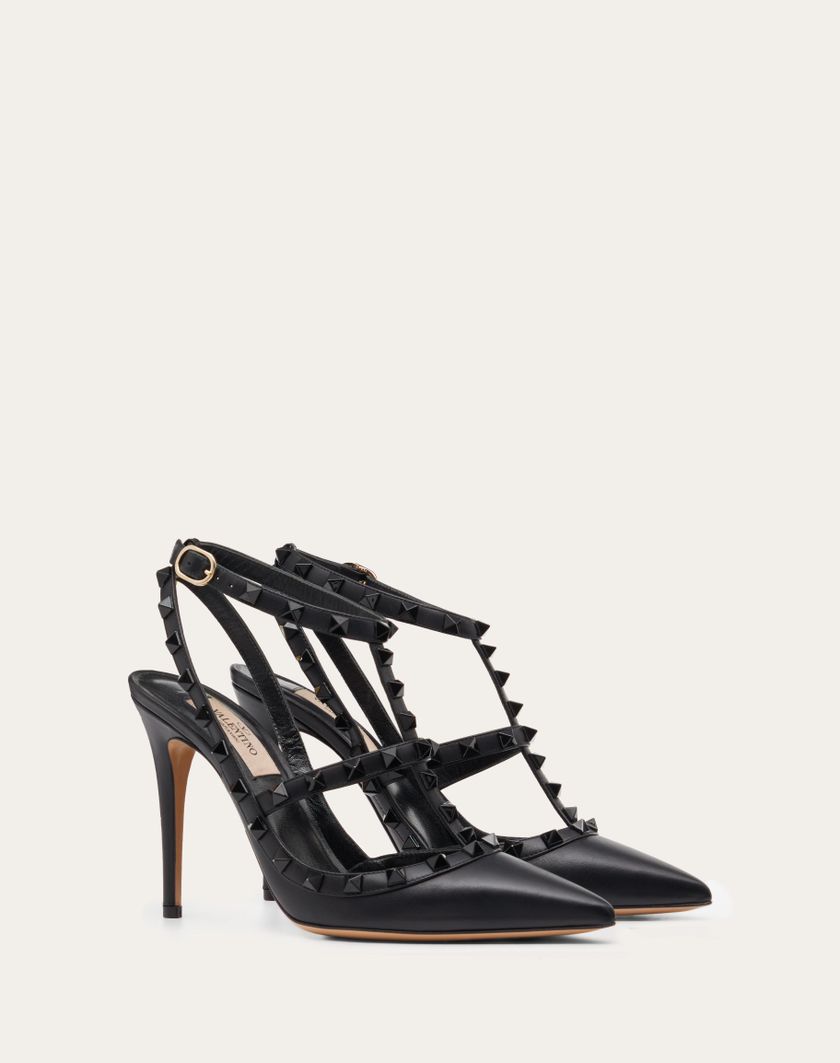 ROCKSTUD ANKLE STRAP PUMP WITH TONAL STUDS 100 MM - Image 1